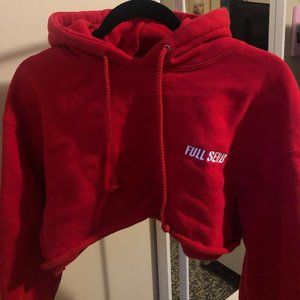 Full Send Red cropped hoodie